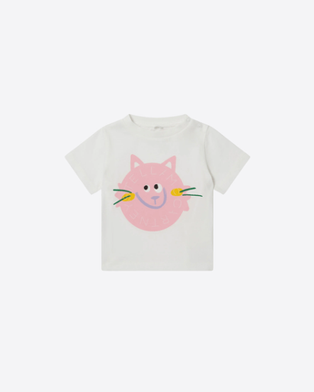 Stella McCartney BIANCO / 9M MAGLIETTA CON GRAFICA GATTO