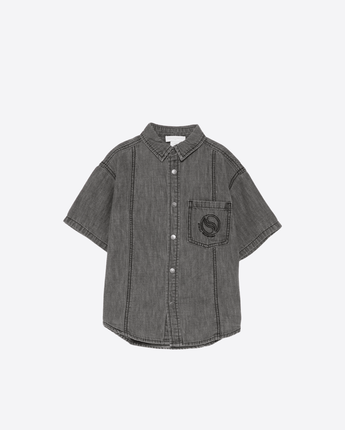 STELLA McCARTNEY CAMICIA CAMICIA A MANICHE CORTE IN DENIM