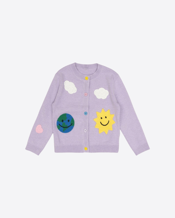 Stella McCartney CARDIGAN VIOLA CON DECORAZIONE