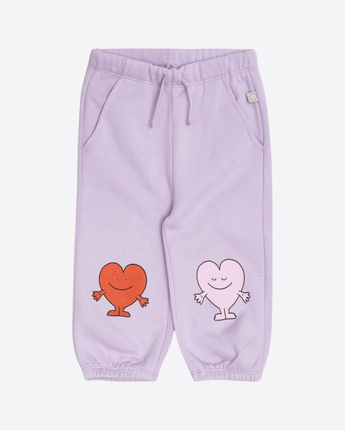 Stella McCartney PANTALONI SPORTIVI LILLA CON STAMPA A CUORE