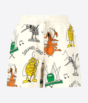 Stella McCartney SHORTS BERMUDA CON STAMPA GRAFICA MUSICALE STELLA McCARTNEY