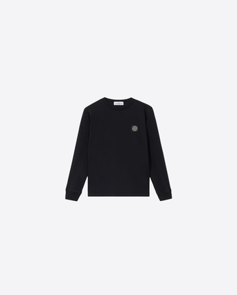 STONE ISLAND T-SHIRT NERO / 8A T-SHIRT A MANICA LUNGA LIGHT COTTON JERSEY