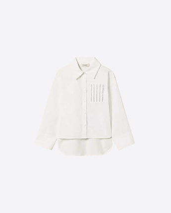 TWINSET CAMICIA CAMICIA IN POPELINE CON BORCHIE