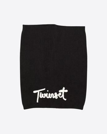 TWINSET SCIARPA SCIARPA COLLO A COSTE CON LOGO
