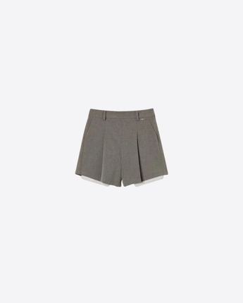 TWINSET SHORTS SHORTS IN FLANELLA CON PIEGHE