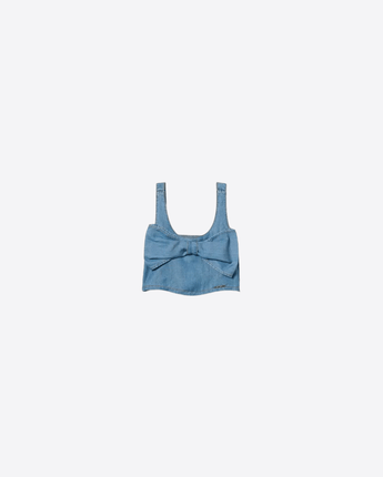 TWINSET TOP TOP CROPPED CON MAXI FIOCCO