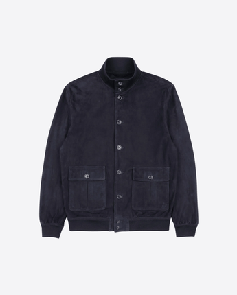 VALSTARINO GIACCA BLU / 48 GIUBBOTTO IN SUEDE SFODERATO