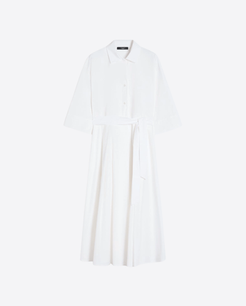 WEEKEND MAX MARA ABITO BIANCO / 40 ABITO CHEMISIER MIDI IN POPELINE DI COTONE