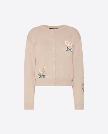 WEEKEND MAX MARA CARDIGAN CARDIGAN IN FILATO DI COTONE CON INTARSI