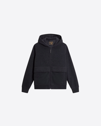 WOOLRICH FELPA FELPA IN MISTO LANA E COTONE CON CAPPUCCIO FULL ZIP