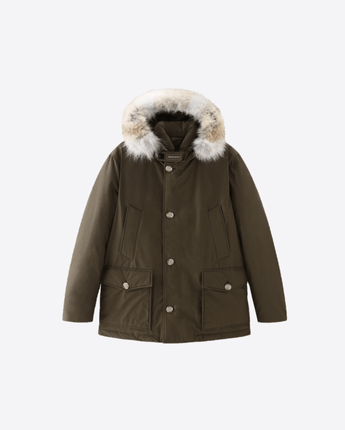 WOOLRICH GIACCA ARTIC ANORAK IN RAMAR CLOTH CON PELLICCIA REMOVIBILE