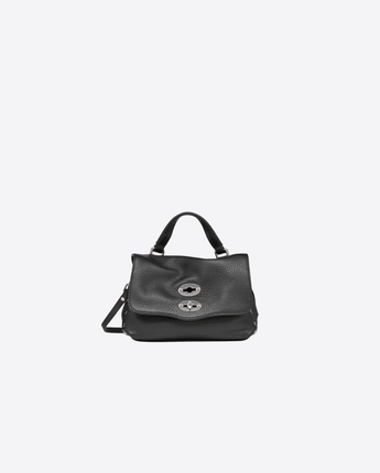 ZANELLATO BORSA NERO / BABY BORSA POSTINA BABY IN PELLE MARTELLATA