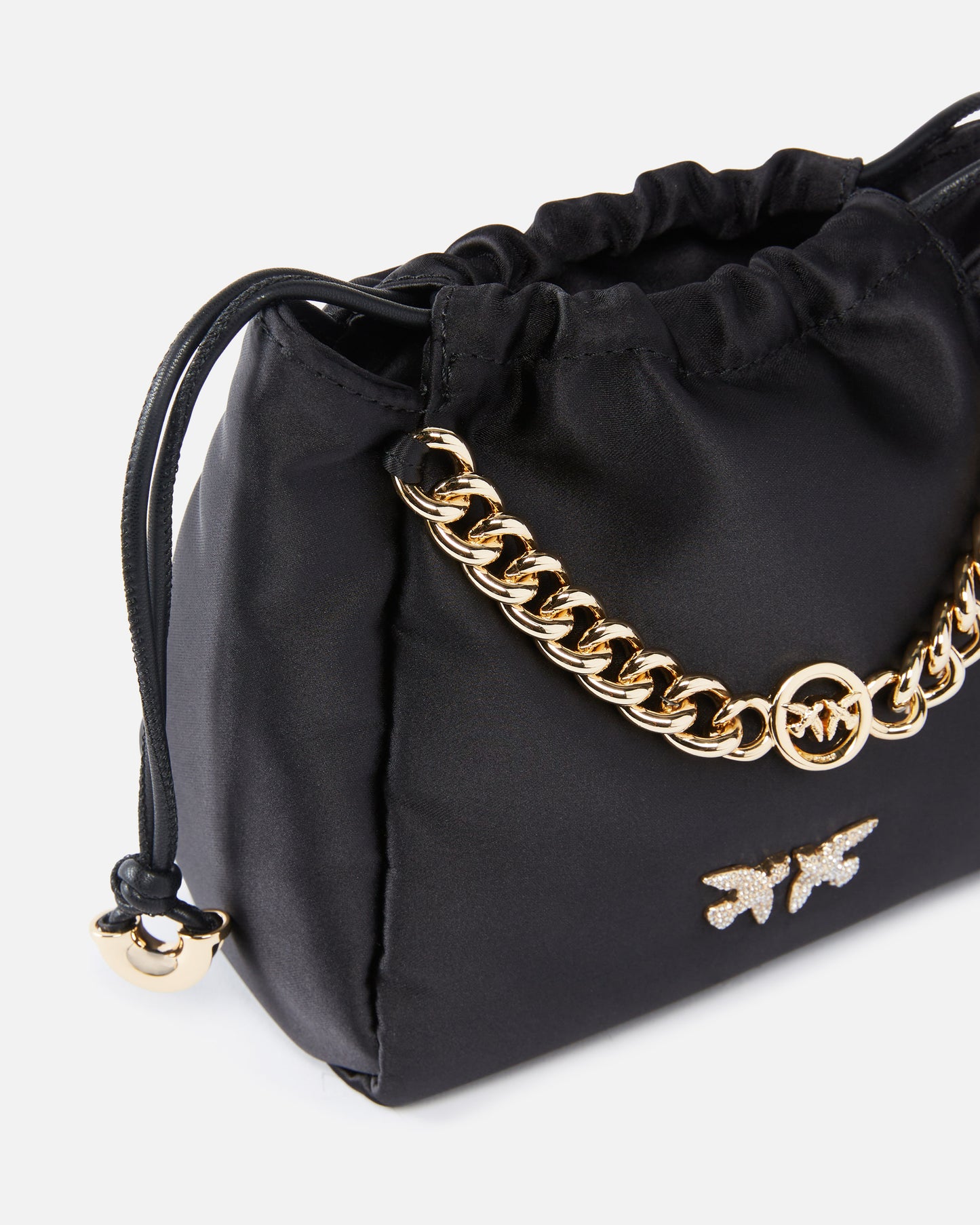 PINKO | MINI BORSA POCHETTE IN SATIN CON CATENA