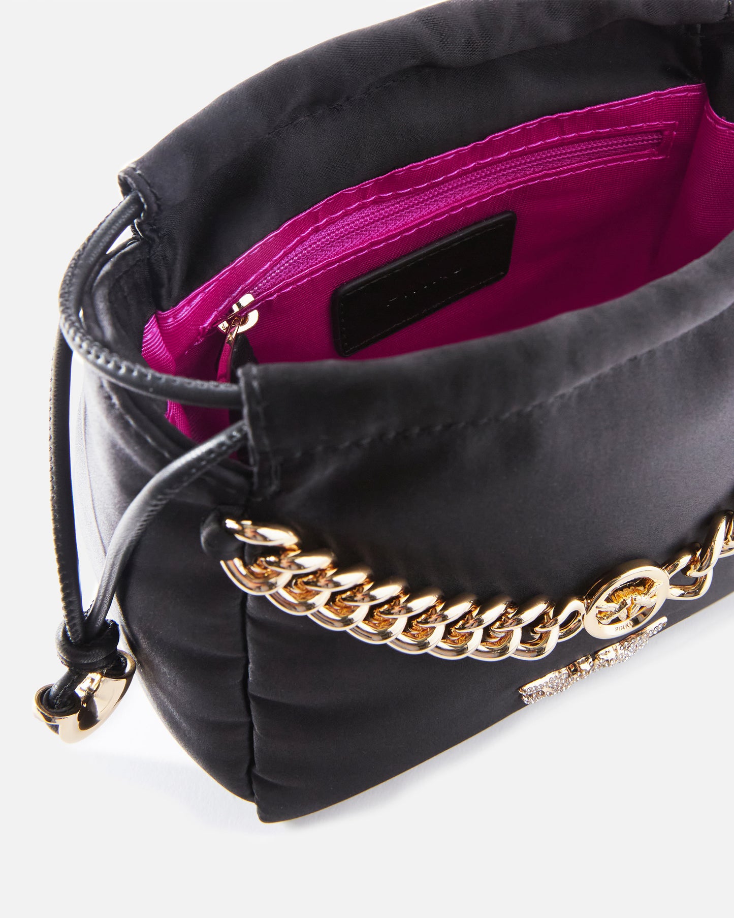 PINKO | MINI BORSA POCHETTE IN SATIN CON CATENA