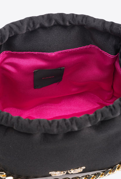 PINKO | MINI BORSA POCHETTE IN SATIN CON CATENA