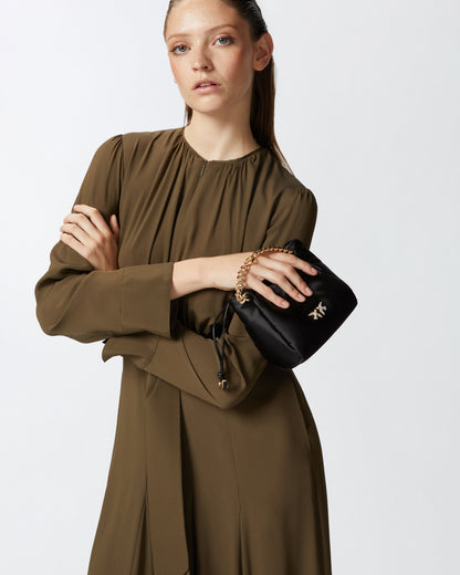 PINKO | MINI BORSA POCHETTE IN SATIN CON CATENA