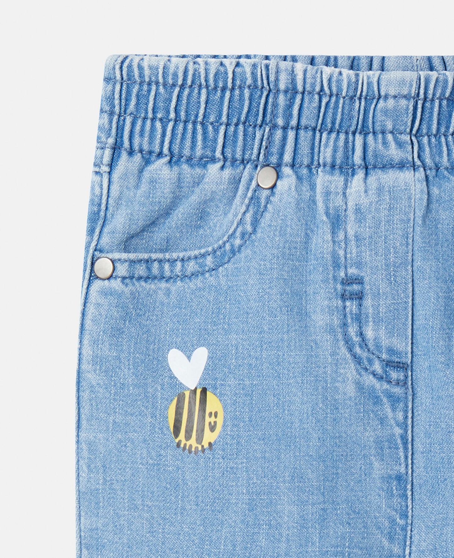 STELLA McCARTNEY | JEANS CON ORLO ARRICCIATO E STAMPA API