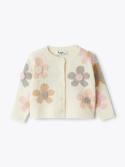 IL GUFO | CARDIGAN IN LANA CON FIORI