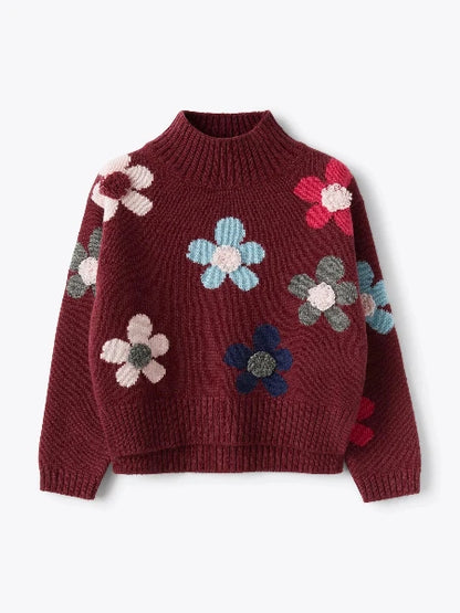 IL GUFO | MAGLIA IN LANA CON FIORI