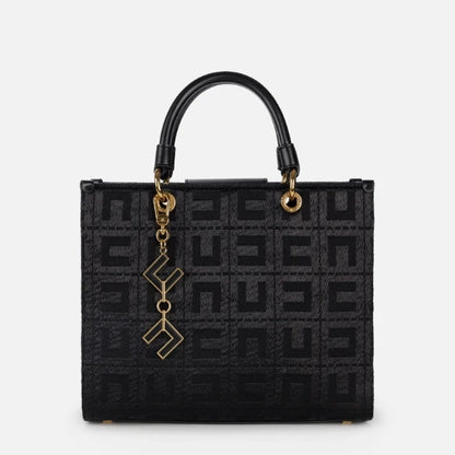 ELISABETTA FRANCHI | SHOPPER IN TESSUTO JACQUARD CON CHARMS