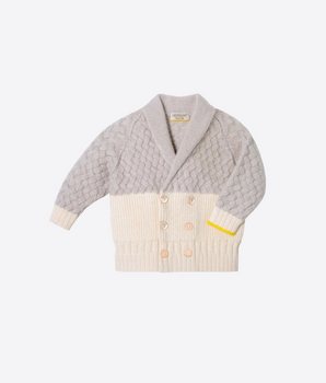 CARDIGAN UNISEX A DOPPIO PETTO BICOLORE