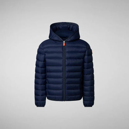 SAVE THE DUCK | PIUMINO ANIMAL FREE BAMBINO DONY BLU NAVY