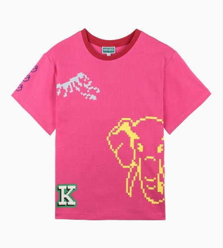 KENZO | T-SHIRT LAMPONE CON STAMPE