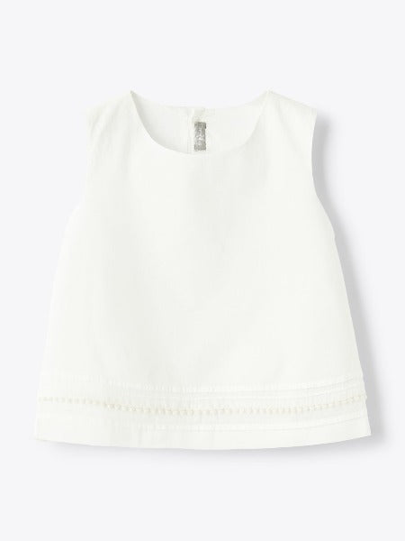 IL GUFO | TOP IN VOILE DI COTONE BIANCO LATTE