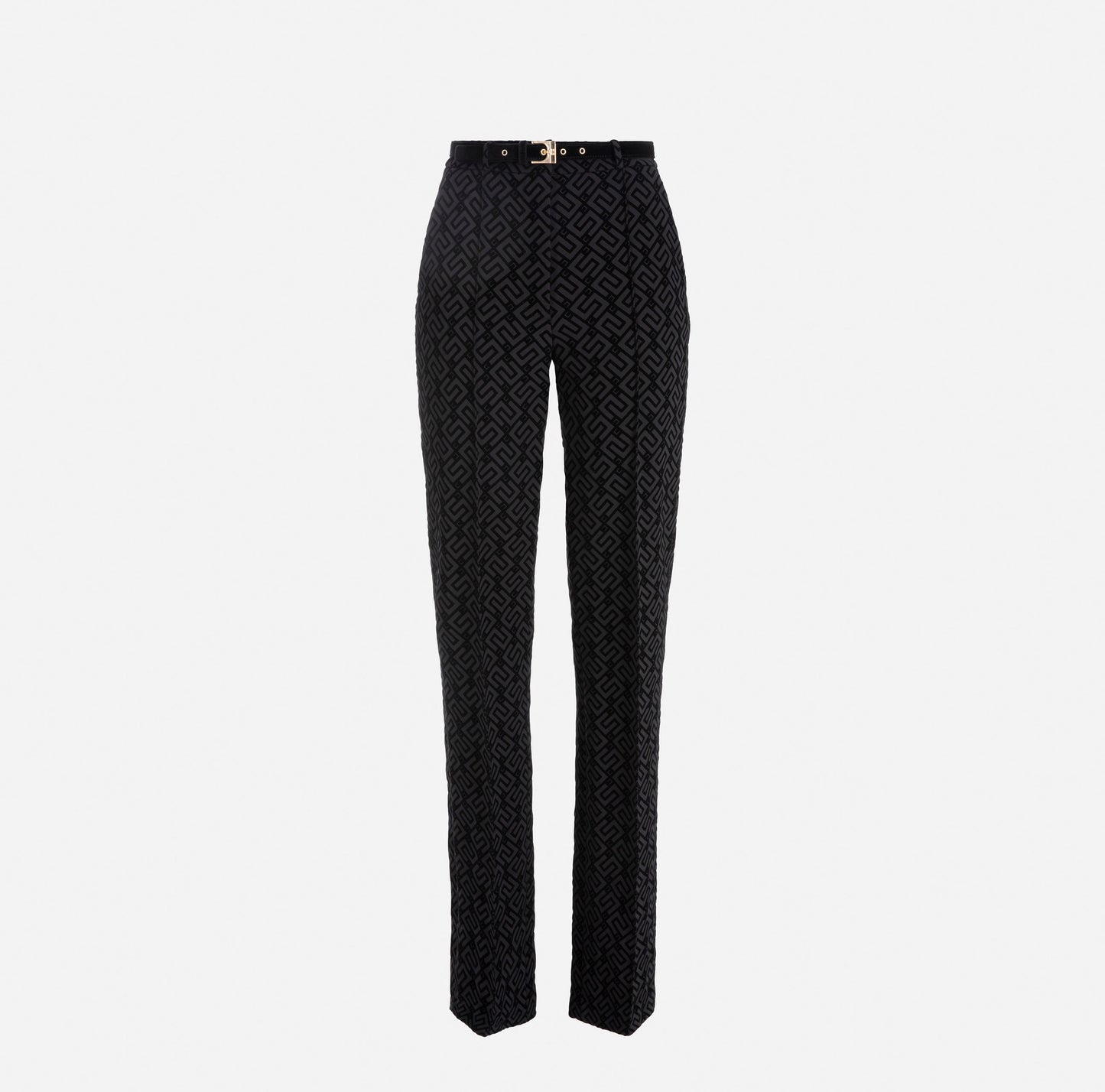 ELISABETTA FRANCHI | PANTALONE DRITTO IN CREPE STAMPA FLOCK