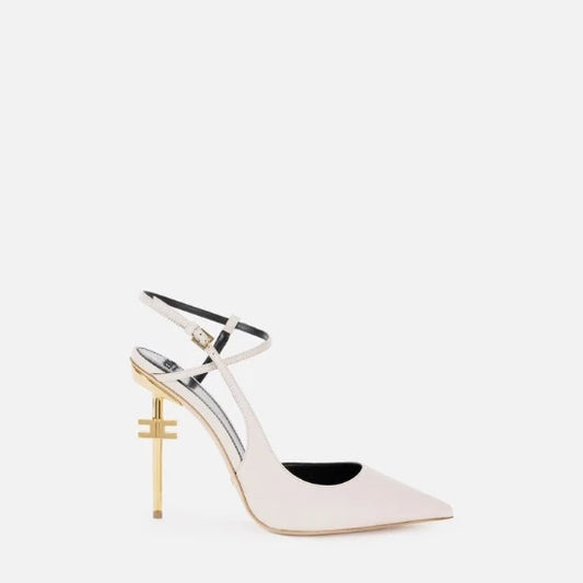 ELISABETTA FRANCHI | SLINGBACK IN PELLE CON TACCO LOGATO