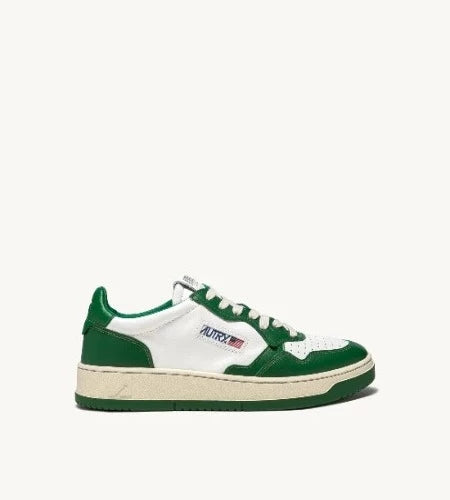 AUTRY | SNEAKERS MEDALIST LOW IN PELLE BICOLORE BIANCO E VERDE