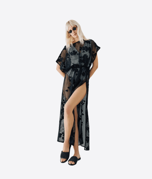 ACCESS Abbigliamento e accessori NERO / S FLORAL-PATTERNED TUNIC