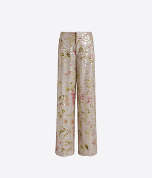 ALBERTA FERRETTI PANTALONI PANTALONI CON PAILLETTES A STAMPA FLOREALE