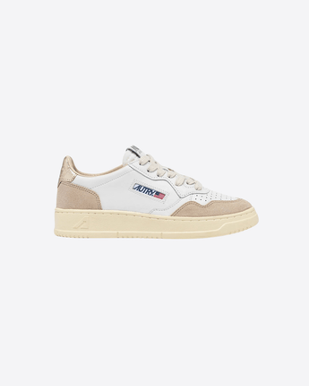 AUTRY Abbigliamento e accessori 37 SNEAKERS MEDALIST LOW IN PELLE E SUEDE BIANCA E ORO