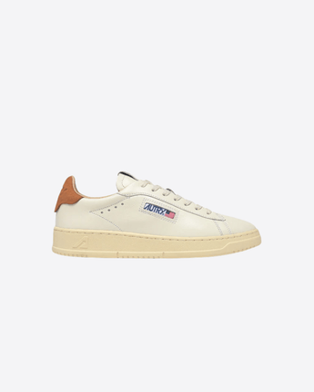 AUTRY Abbigliamento e accessori LEAT / 40 SNEAKERS DALLAS LOW IN PELLE COLORE WHITE E CARAMEL