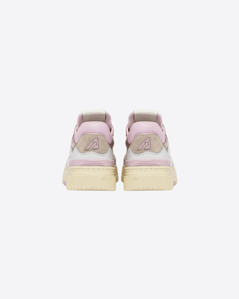 AUTRY Abbigliamento e accessori SNEAKERS CLC LOW IN PELLE BIANCA, ROSA E BEIGE