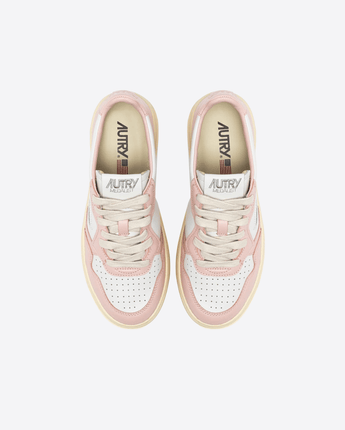 AUTRY Abbigliamento e accessori SNEAKERS MEDALIST LOW BICOLOR IN PELLE BIANCA E POWDER