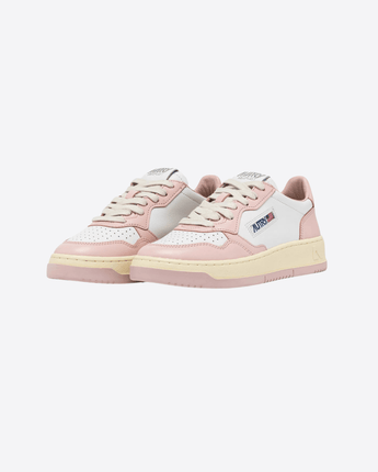 AUTRY Abbigliamento e accessori SNEAKERS MEDALIST LOW BICOLOR IN PELLE BIANCA E POWDER