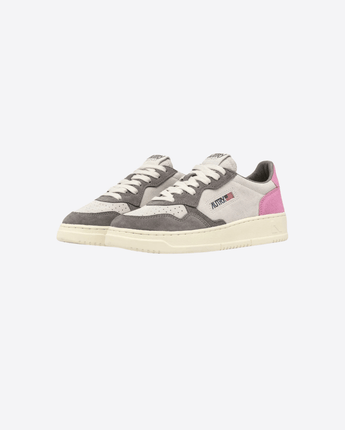 AUTRY Abbigliamento e accessori SNEAKERS MEDALIST LOW IN SUEDE GRIGIO BEIGE E ROSA