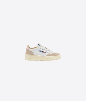 AUTRY BIANCO/ROSA / 26 SNEAKERS MEDALIST KIDS LOW IN PELLE E SUEDE COLORE BIANCO E POWDER PINK