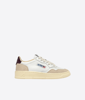 AUTRY SCARPE SNEAKERS MEDALIST LOW IN SUEDE E PELLE BIANCA E FIG