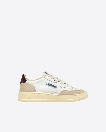 AUTRY SCARPE SNEAKERS MEDALIST LOW IN SUEDE E PELLE BIANCA E FIG