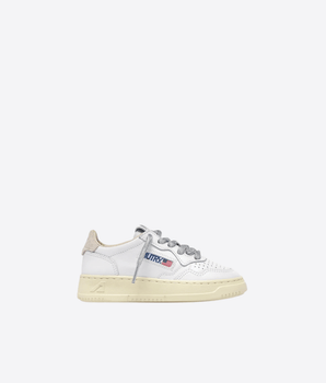 AUTRY SNEAKERS AUTRY MEDALIST KIDS LOW IN PELLE BIANCA E ARGENTO
