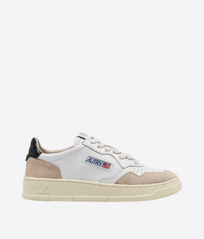 AUTRY SNEAKERS AUTRY MEDALIST LOW IN PELLE BIANCA E NERA E SUEDE BEIGE