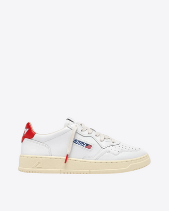 AUTRY SNEAKERS AUTRY MEDALIST LOW IN PELLE BIANCA E SPICY ORANGE
