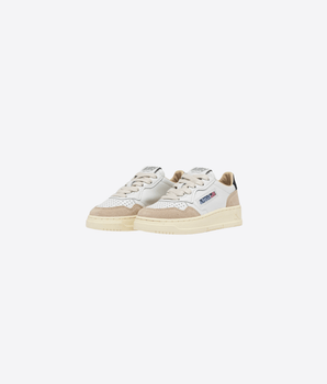 AUTRY SNEAKERS MEDALIST KIDS LOW IN PELLE E SUEDE COLORE BIANCO E SPACE BLUE