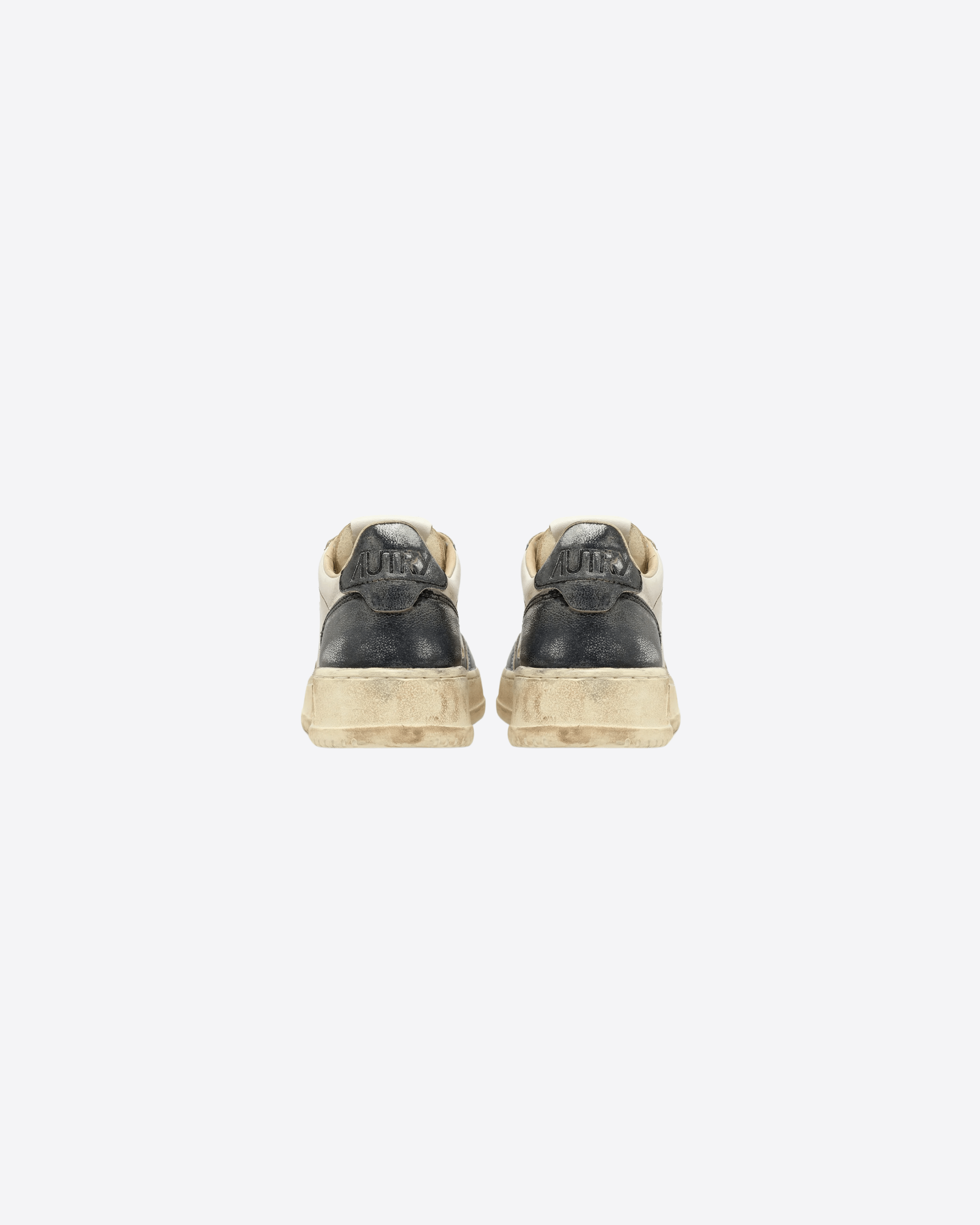 AUTRY SNEAKERS MEDALIST LOW SUPER VINTAGE IN PELLE SPAZZOLATA COLORE SKY E NERO