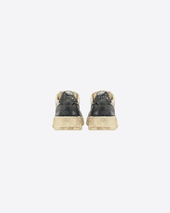 AUTRY SNEAKERS MEDALIST LOW SUPER VINTAGE IN PELLE SPAZZOLATA COLORE SKY E NERO