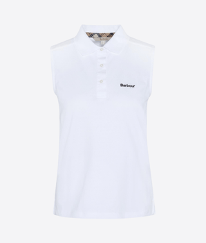 BARBOUR BIANCO / 1 POLO SENZA MANICHE BOWFORD