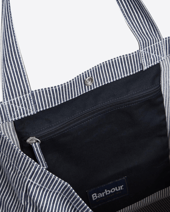 BARBOUR BLU/BIANCO TYNEDALE TOTE BAG